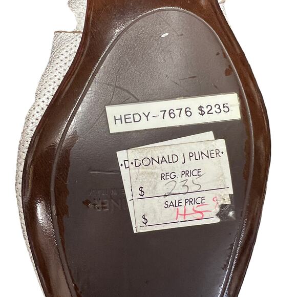 New No‎ Box Donald J Pliner Hedy Silver Metallic Leather Ballet Sling Back Flats - Picture 11 of 11